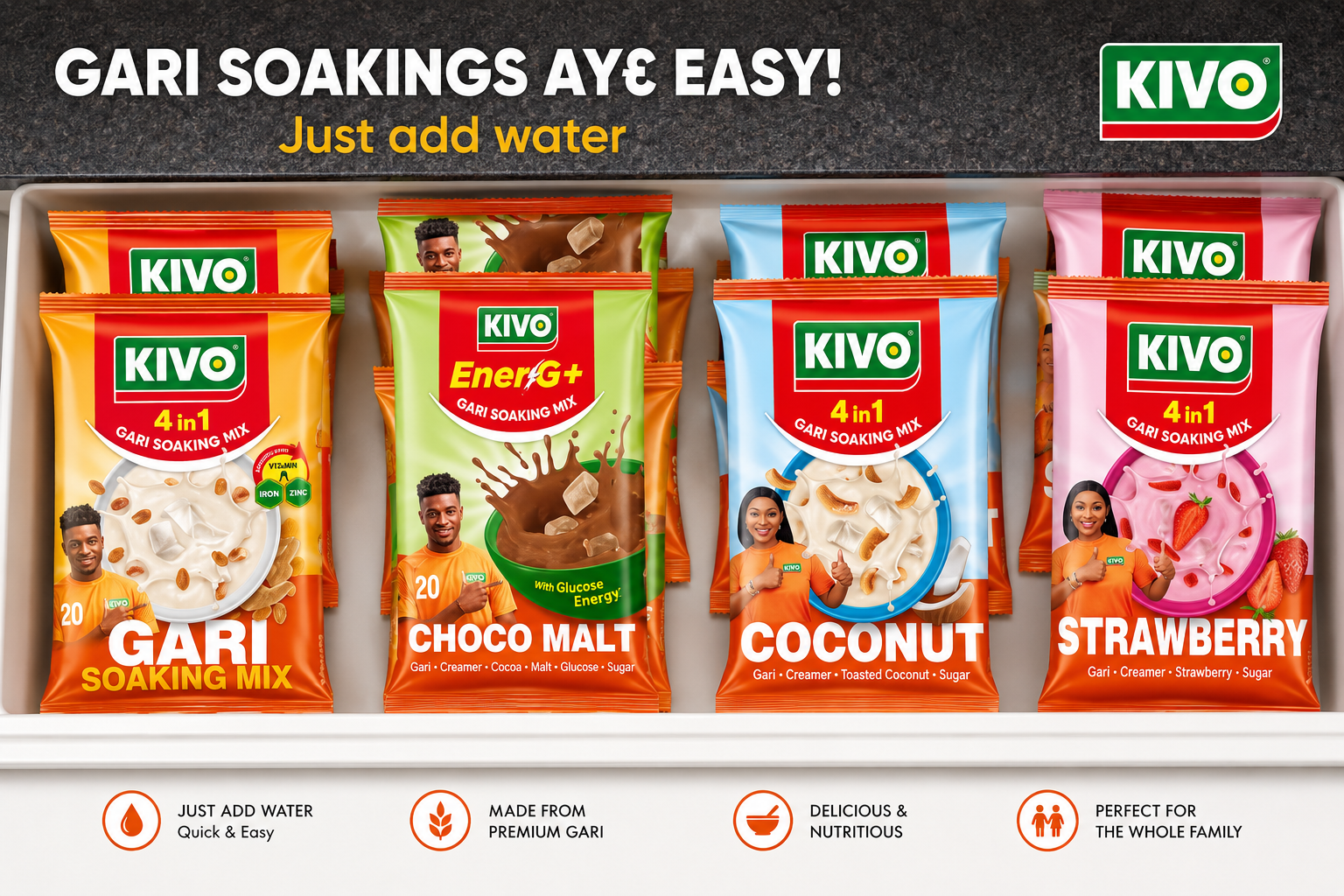 KIVO 4 in 1 GARI SOAKING MIX