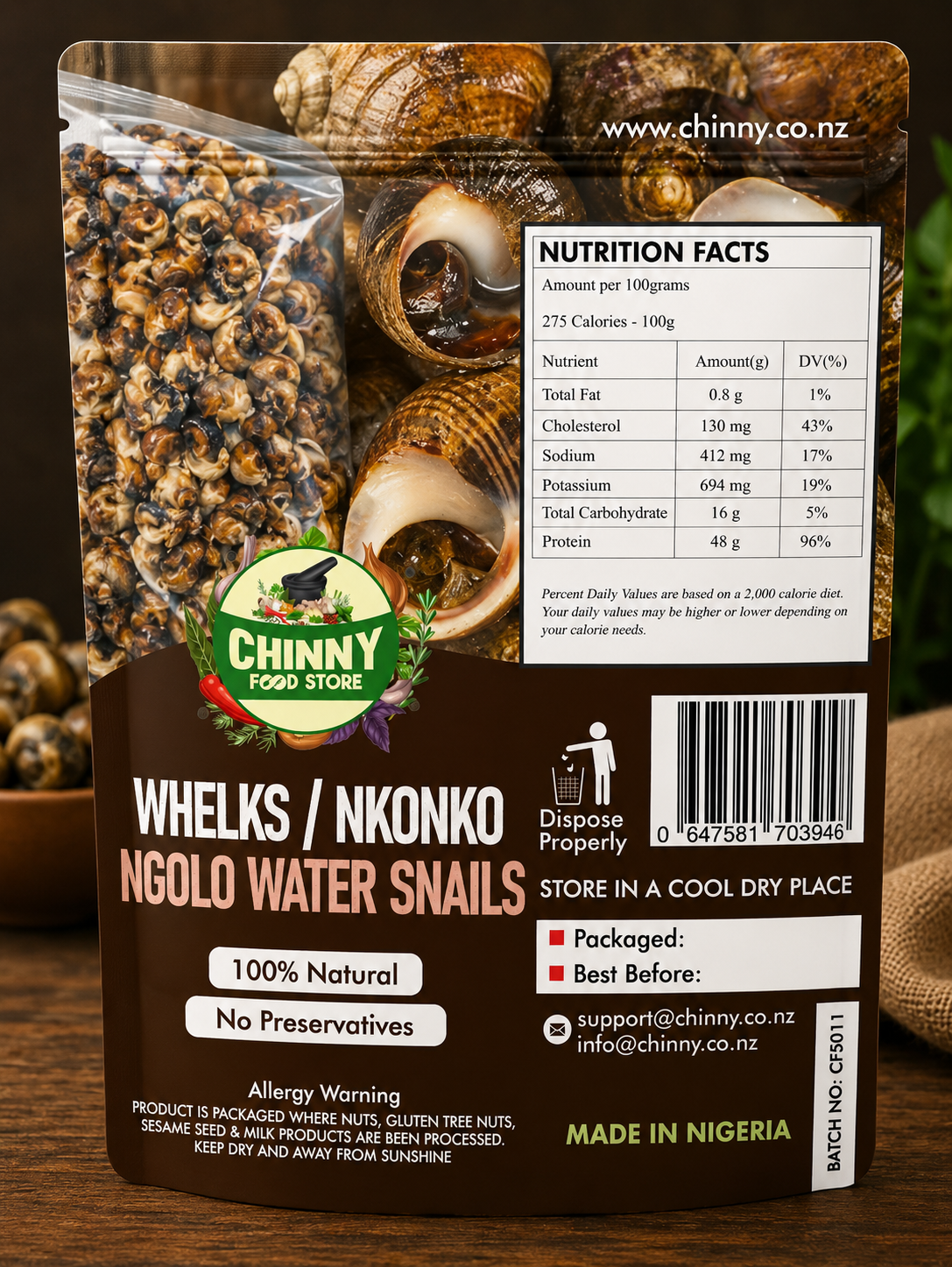 WHELKS / NKONKO  NGOLO WATER SNAILS